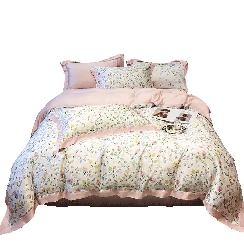 严选60S高密天丝 繁花-锦天丝床品四件套